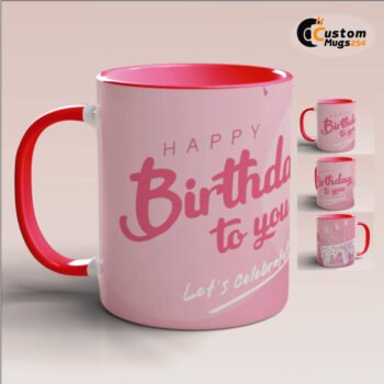 pink birthday mug