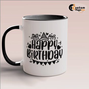 Birthday Celebration Black Mug Design