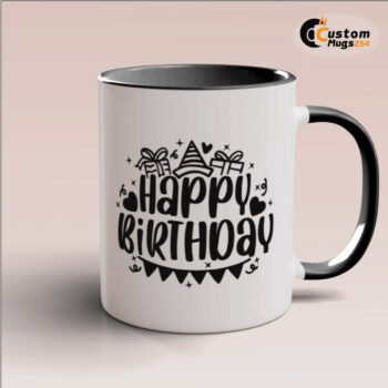 Birthday Celebration Black Mug Design