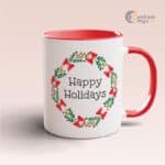 happy holidays mug