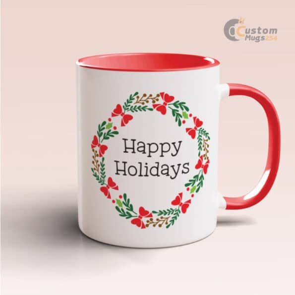 happy holidays mug