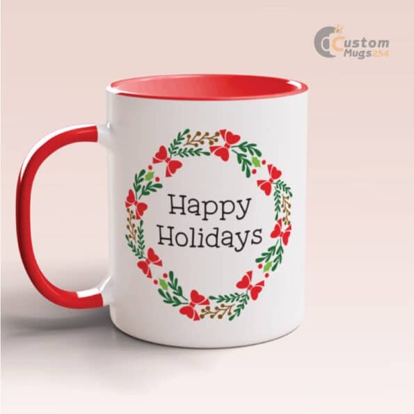 happy holidays mug